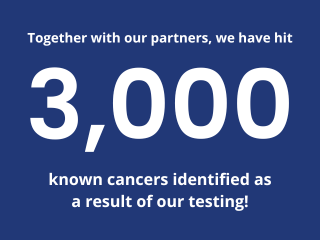 We have hit 3,000 known cancers identified as a result of our testing!